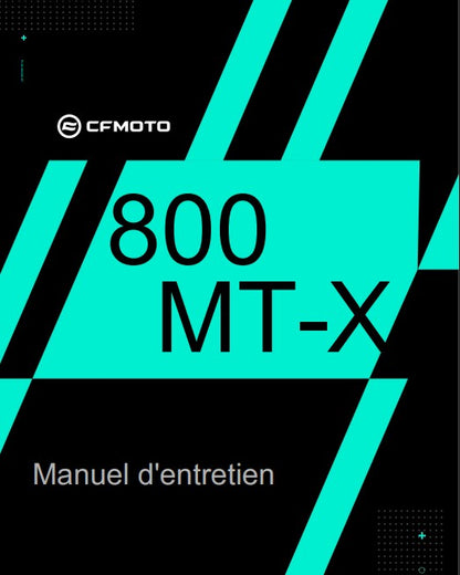 Manuel d'atelier CFMoto 800 MTX 2024 français