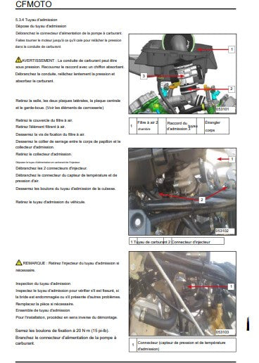 Manuel d'atelier CFMoto CF 1000 2024 français Docautomoto