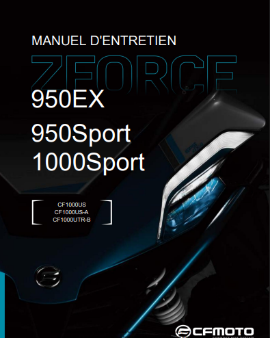 Manuel d'atelier CFMoto ZForce 950 2019 Français Docautomoto