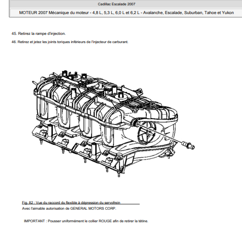 Manuel d'atelier Cadillac Escalade Chevrolet Avalanche Tahoe 2007 français { {{ Docautomoto }}