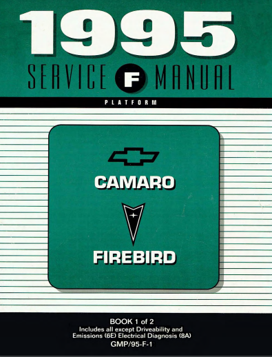 Manuel d'atelier Chevrolet camaro Pontiac firebird 1995 { Docautomoto