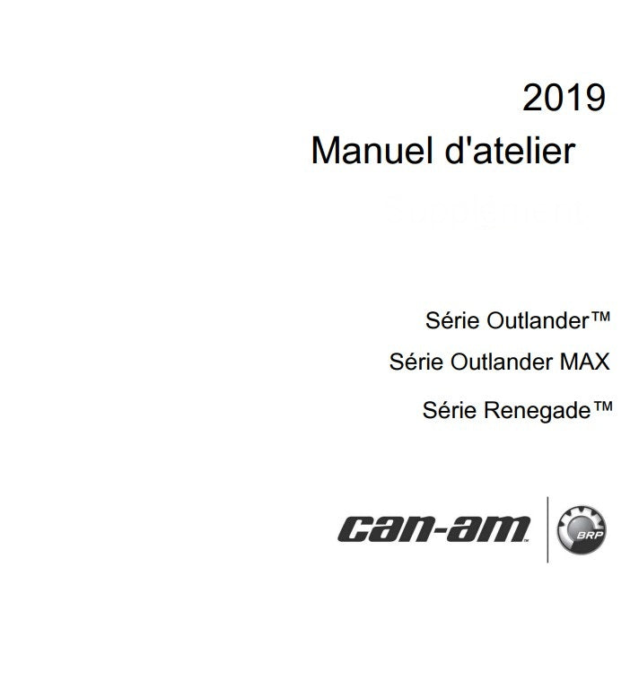 Manuel d'atelier CanAm Outlander Renegade 2019 français