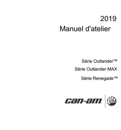 Manuel d'atelier CanAm Outlander Renegade 2019 français