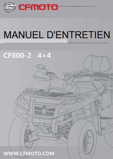Manuel d'atelier CfMoto Cforce 800 2017 français Docautomoto