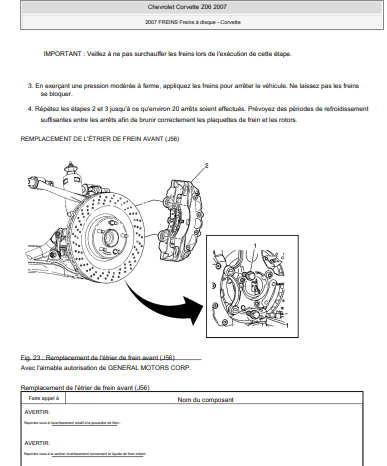 Manuel d'atelier Chevrolet Corvette C6 en français anglais { Docautomoto