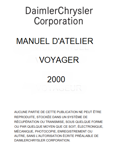 Manuel d'atelier Chrysler Voyager 2000 français { Docautomoto