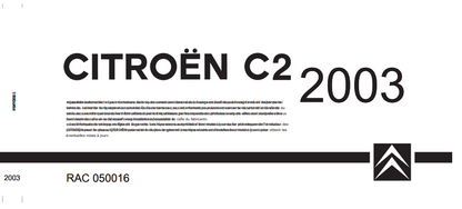 Manuel d'atelier Citroën C2 2003 { {{ Docautomoto }}