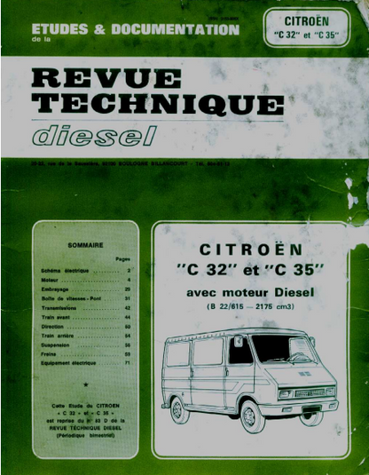 Manuels d'atelier Citroën C35 1 et 2 