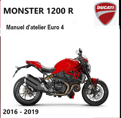 Manuel d'atelier Ducati Monster 1200 R 2016 français Docautomoto