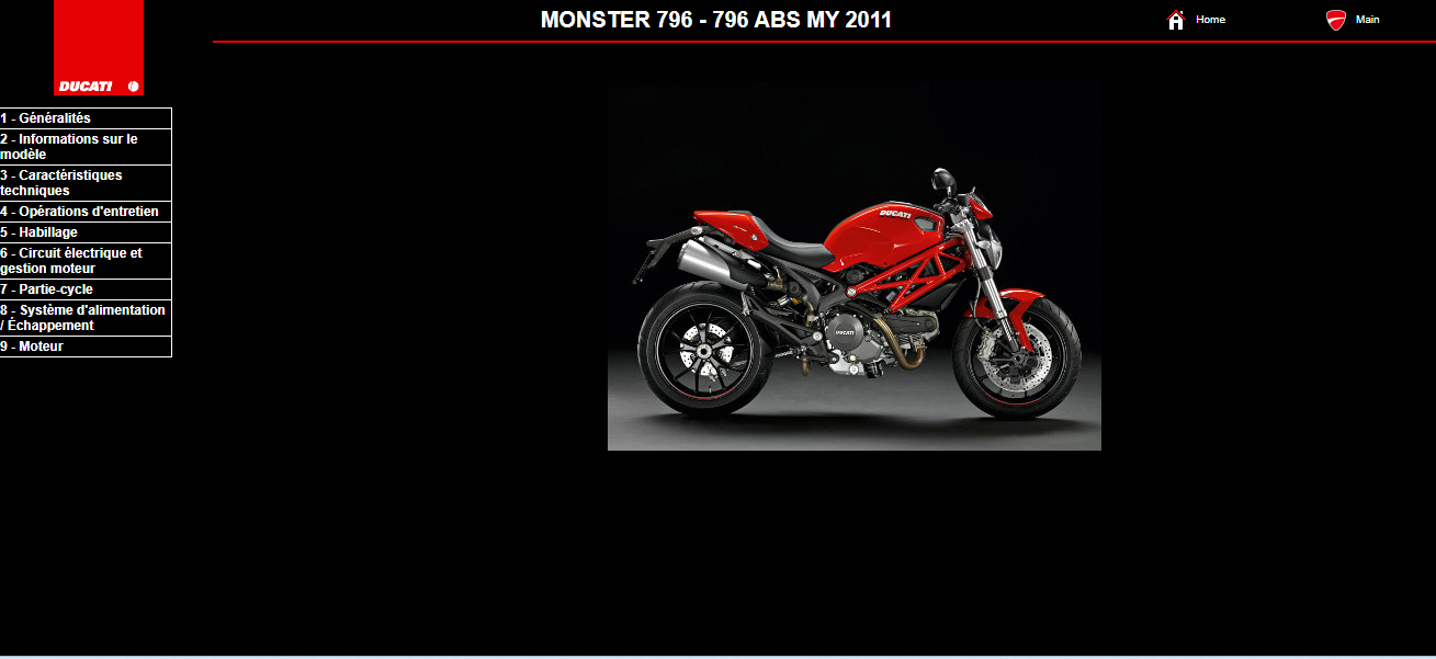 Manuel d'atelier Ducati Monster 796 2011 français Docautomoto