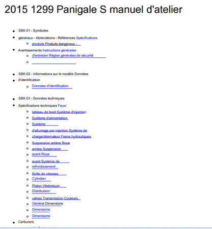 Manuel d'atelier Ducati 1299S Panigale 2015 2016 français Docautomoto