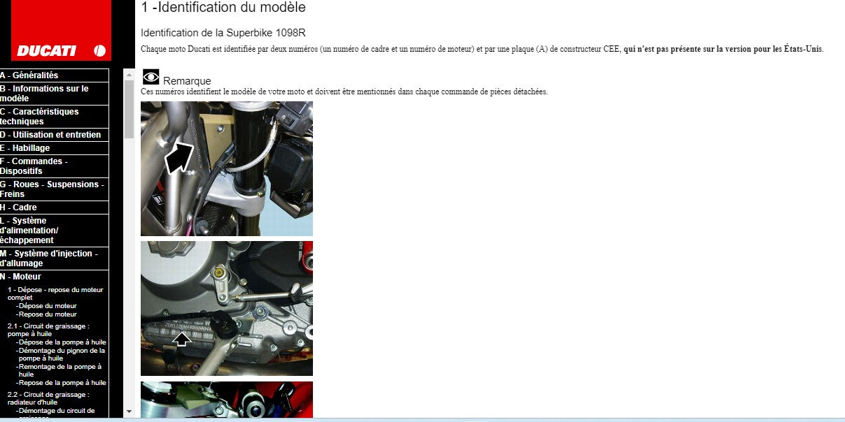 manuel d'atelier Ducati SBK 1098R Bayliss français Docautomoto