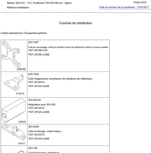 Manuel d'atelier Ford Fiesta ST 180 2011 2015 français { {{ Docautomoto }}