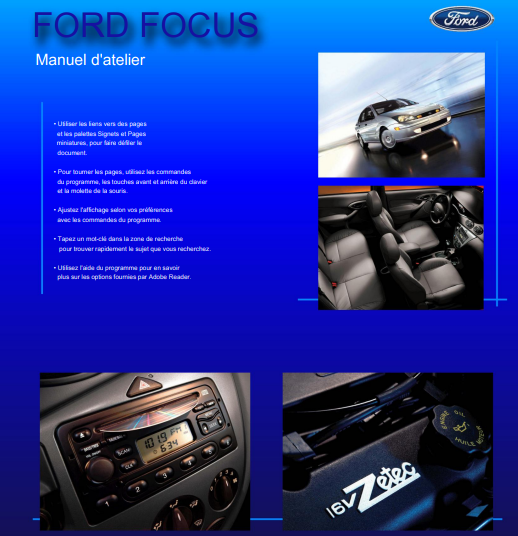 Manuel d'atelier Ford Focus 2002 en français { {{ Docautomoto }}