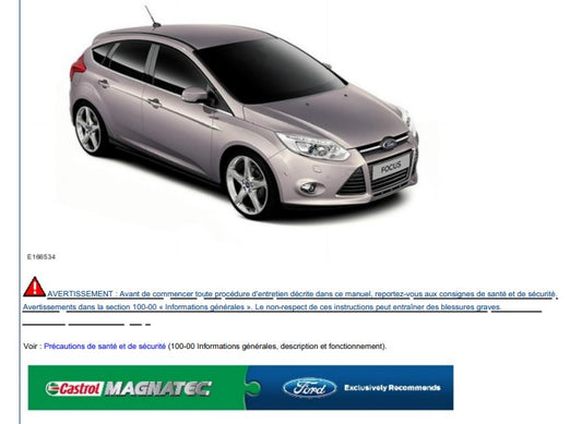 Manuel d'atelier Ford Focus TDCI Duratorq français { {{ Docautomoto }}