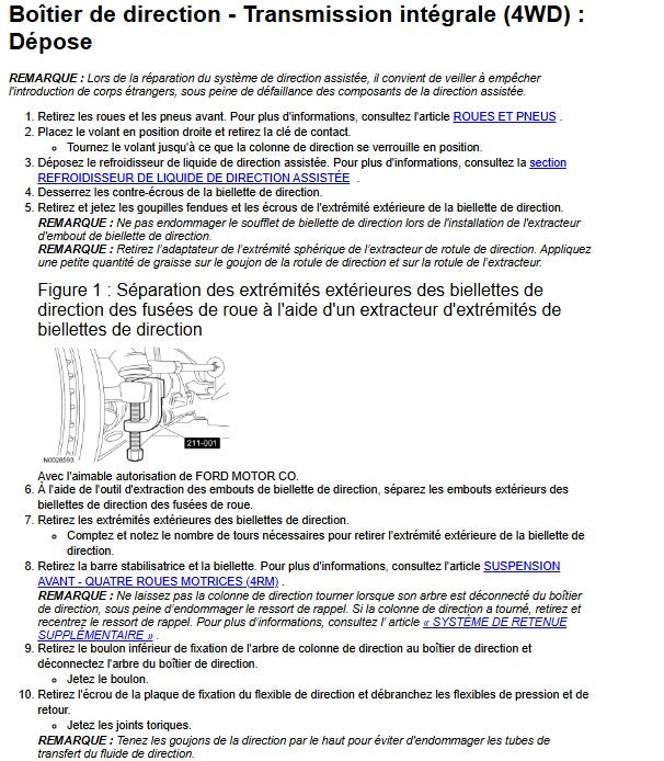 Manuel d'atelier Ford Ranger 2011 2015 français