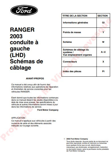 Manuel d'atelier Ford Ranger Mazda B2500 1998 2006 français Docautomoto