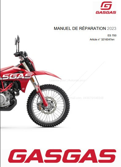 Manuel d'atelier Gasgas ES 700 2023 français Docautomoto