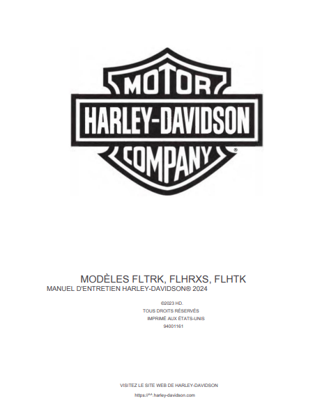Manuel d'atelier Harley Davidson FLTRK FLHRXS 2024 français Docautomoto