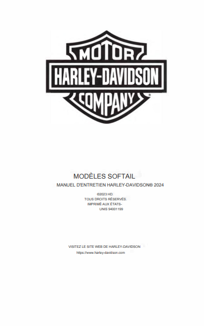 Manuel d'atelier Harley Davidson Softail 2024 français Docautomoto