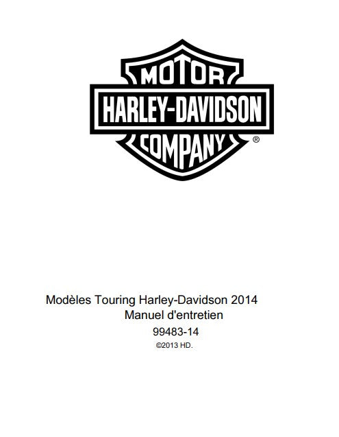 Manuel d'atelier Harley Davidson Touring 2014 français Docautomoto
