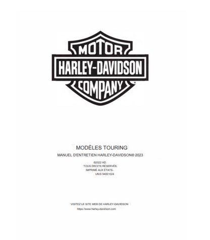 Manuel d'atelier Harley Davidson Touring 2023 français Docautomoto