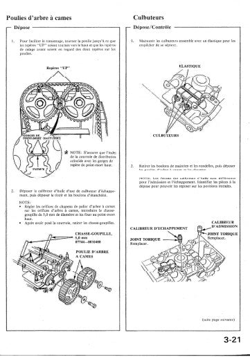 Manuel d'atelier moteur Honda 1600 Vtec 1990 français Docautomoto