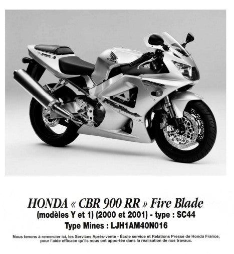 Manuel de réparation Honda CBR 900 Fireblade 2000 { {{ Docautomoto }}