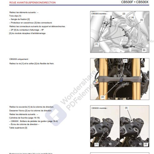 Manuel d'atelier Honda CB 500 F 500 X 2023 français Docautomoto