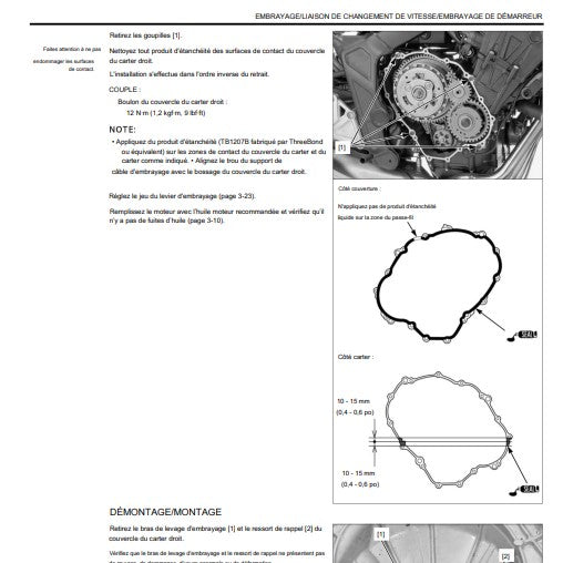 Manuel d'atelier Honda CBR650R 2022 français { {{ Docautomoto }}