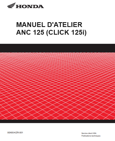 Manuel d'atelier Honda Click 125 i 2012 français { {{ Docautomoto }}