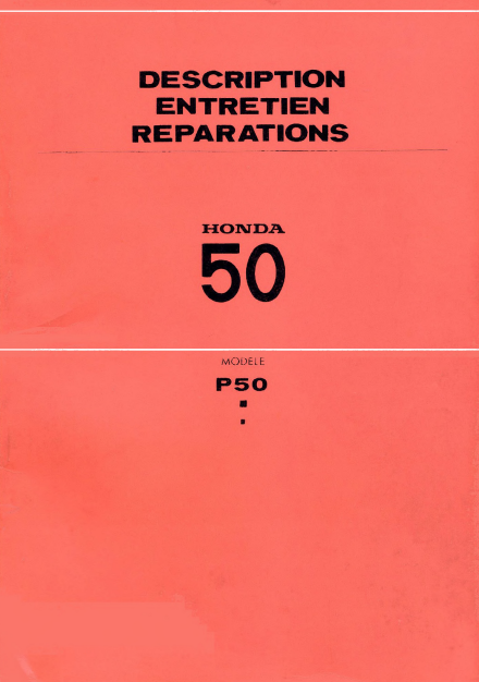 Manuel d'atelier Honda P50 1968 français Docautomoto