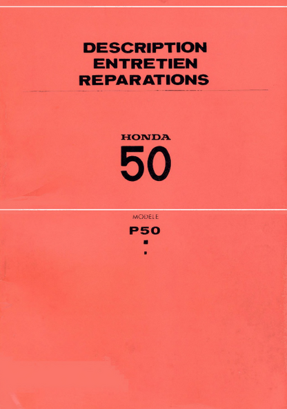 Manuel d'atelier Honda P50 1968 français Docautomoto