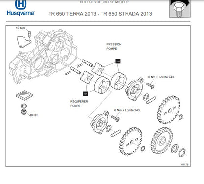 Manuel d'atelier Husqvarna TR 650 2013 français { {{ Docautomoto }}
