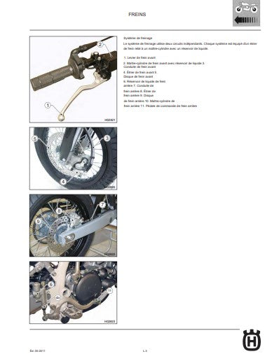 Manuel d'atelier Husqvarna 125 WRE SMS 2011 français { {{ Docautomoto }}