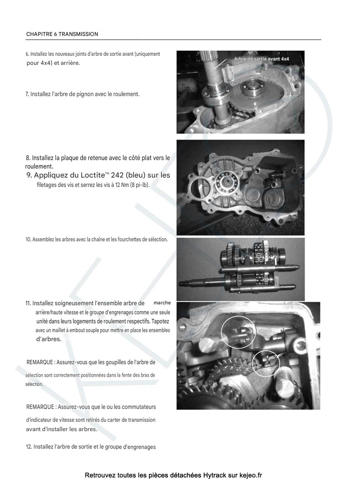 Manuel d'atelier Linhai Hytrack 150 200 300 400 français Docautomoto
