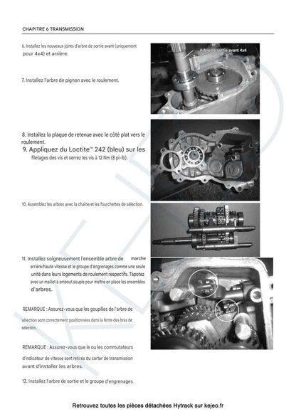 Manuel d'atelier Linhai Hytrack 150 200 300 400 français Docautomoto