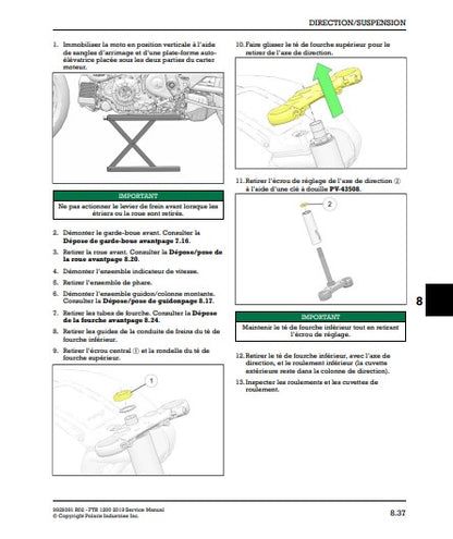 Manuel d'atelier Indian FTR 1200 en français Docautomoto