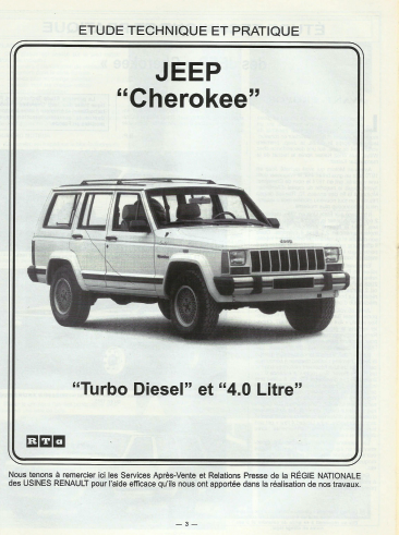 Manuel de réparation Jeep Cherokee Renault TD et 4litres { {{ Docautomoto }}