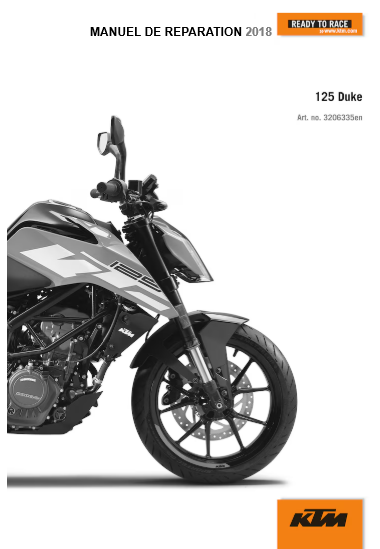 Manuel d'atelier KTM 125 Duke 2018 français { {{ Docautomoto }}