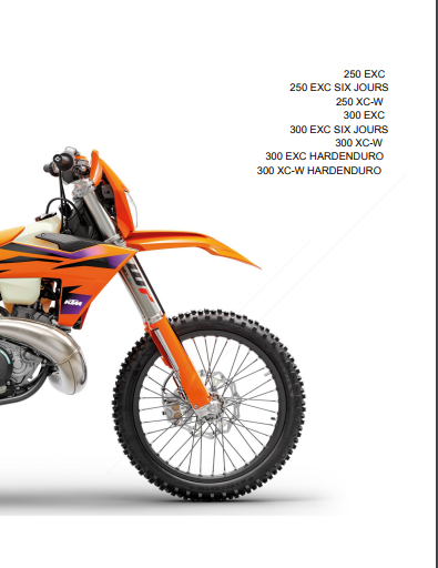 Manuel d'atelier KTM 250 300 EXC 2024 français { {{ Docautomoto }}