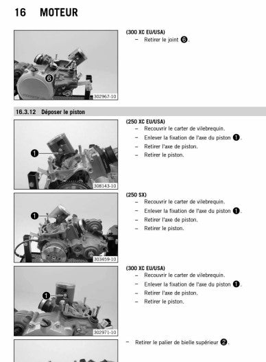 Manuel d'atelier KTM 250 300 XC SX 2014 { {{ Docautomoto }}