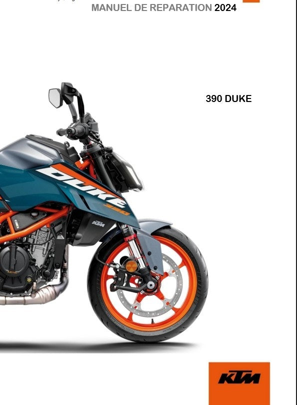 Manuel d'atelier KTM 390 Duke 2024 français