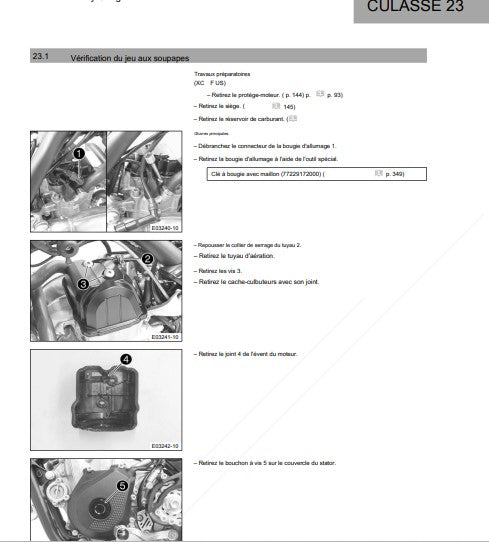 Manuel d'atelier KTM 450 SXF 2024 français Docautomoto