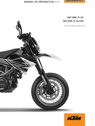 Manuel d'atelier KTM 690 SMC 2014 français { {{ Docautomoto }}