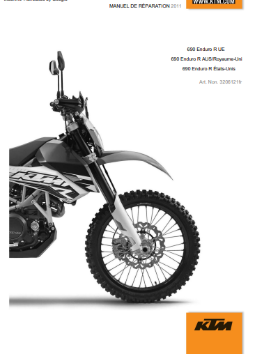 Manuel d’atelier KTM 690 enduro 2011 français { {{ Docautomoto }}
