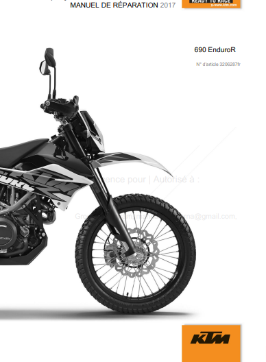 Manuel d'atelier KTM 690 enduro 2017 français { {{ Docautomoto }}