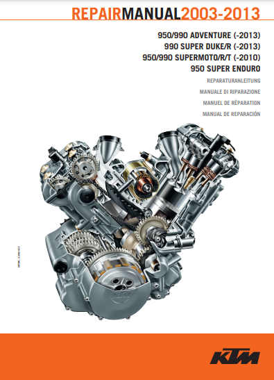 Manuel d'atelier KTM 950 990 tous modèles 2003 2013 français { {{ Docautomoto }}