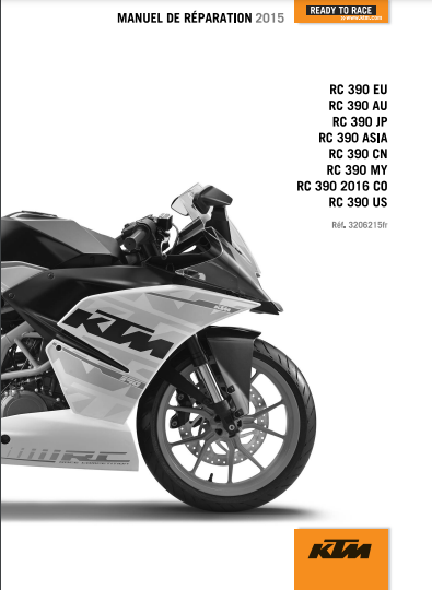 Manuel d'atelier KTM RC 390 2015 français { {{ Docautomoto }}