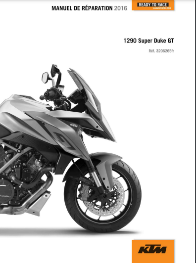 Manuel d'atelier KTM 1290 Superduke GT 2016 { {{ Docautomoto }}
